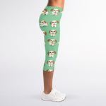 Cartoon Shih Tzu Pattern Print Women's Capri Leggings