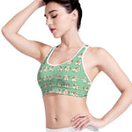 Cartoon Shih Tzu Pattern Print Women's Sports Bra