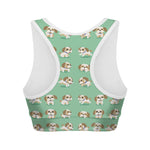 Cartoon Shih Tzu Pattern Print Women's Sports Bra