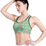 Cartoon Shih Tzu Pattern Print Women's Sports Bra