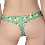 Cartoon Shih Tzu Pattern Print Women's Thong