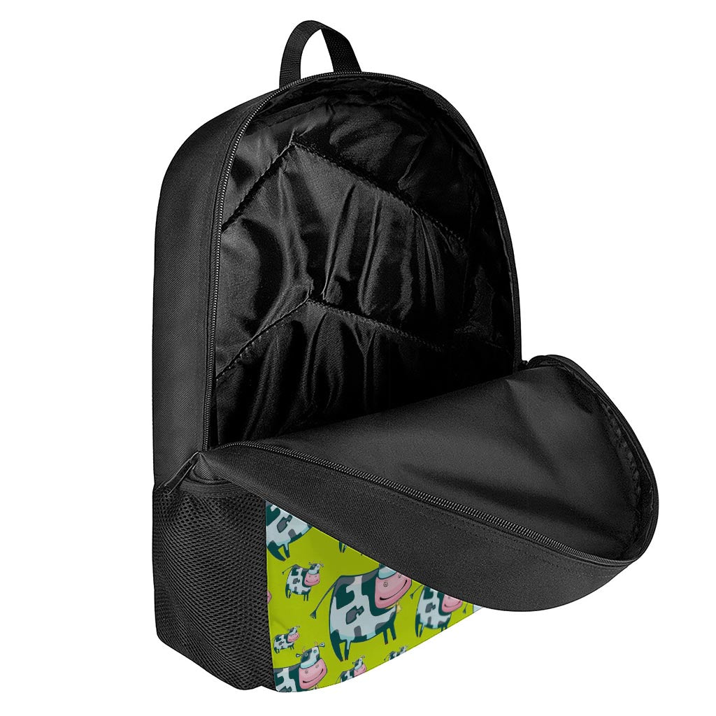 Cartoon Smiley Cow Pattern Print 17 Inch Backpack