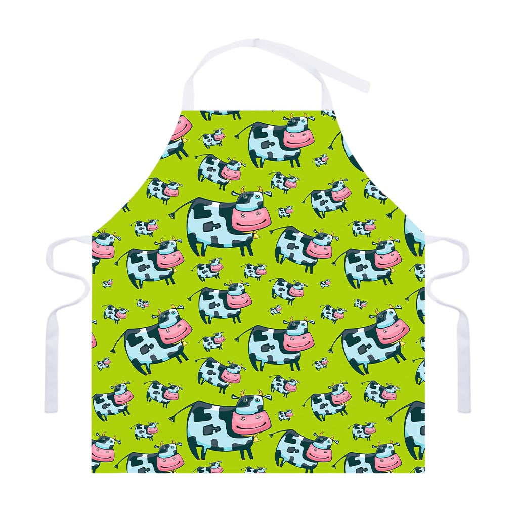 Cartoon Smiley Cow Pattern Print Adjustable Apron