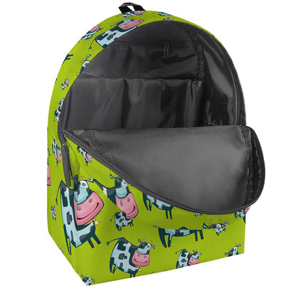 Cartoon Smiley Cow Pattern Print Backpack
