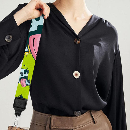 Cartoon Smiley Cow Pattern Print Bag Strap