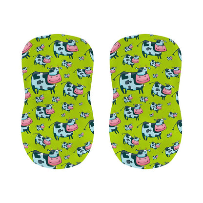 Cartoon Smiley Cow Pattern Print Bar Stool Covers