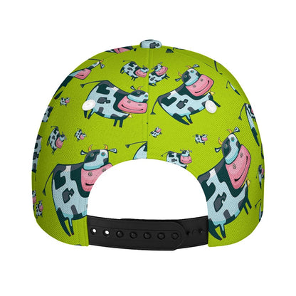 Cartoon Smiley Cow Pattern Print Baseball Cap