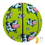 Cartoon Smiley Cow Pattern Print Basketball
