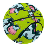 Cartoon Smiley Cow Pattern Print Basketball