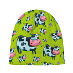 Cartoon Smiley Cow Pattern Print Beanie