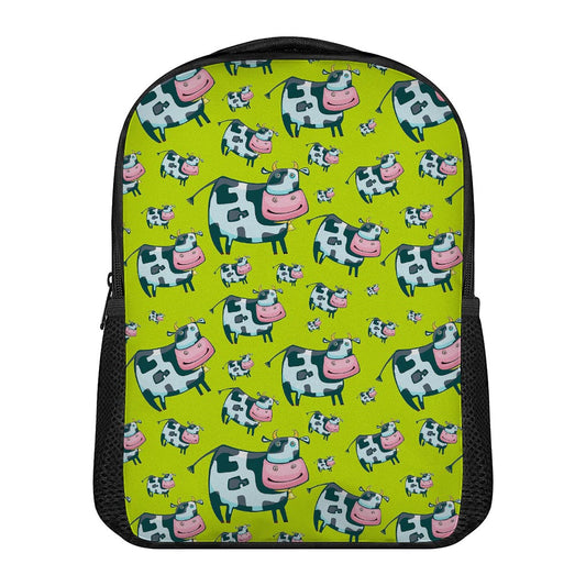 Cartoon Smiley Cow Pattern Print Casual Backpack