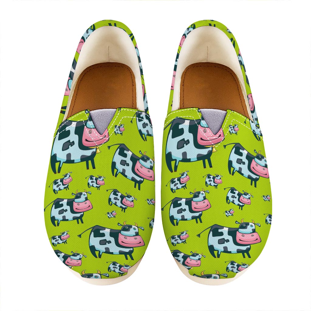 Cartoon Smiley Cow Pattern Print Casual Shoes