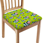 Cartoon Smiley Cow Pattern Print Chair Cushion Cover