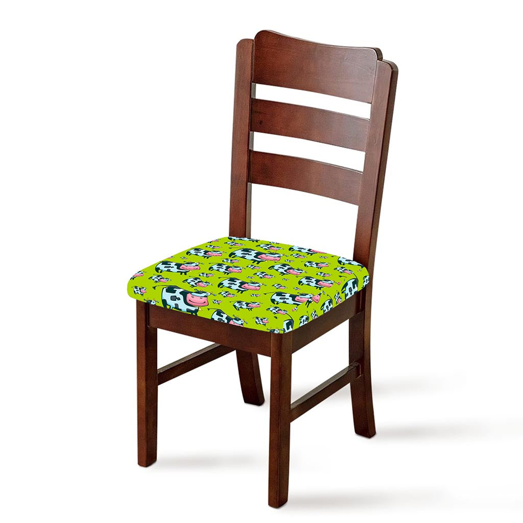 Cartoon Smiley Cow Pattern Print Chair Cushion Cover