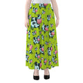 Cartoon Smiley Cow Pattern Print Chiffon Maxi Skirt