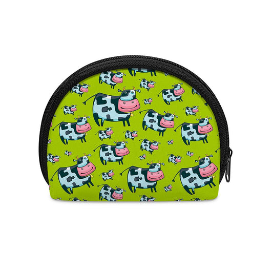 Cartoon Smiley Cow Pattern Print Coin Purse