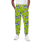 Cartoon Smiley Cow Pattern Print Cotton Pants