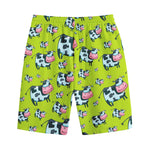 Cartoon Smiley Cow Pattern Print Cotton Shorts