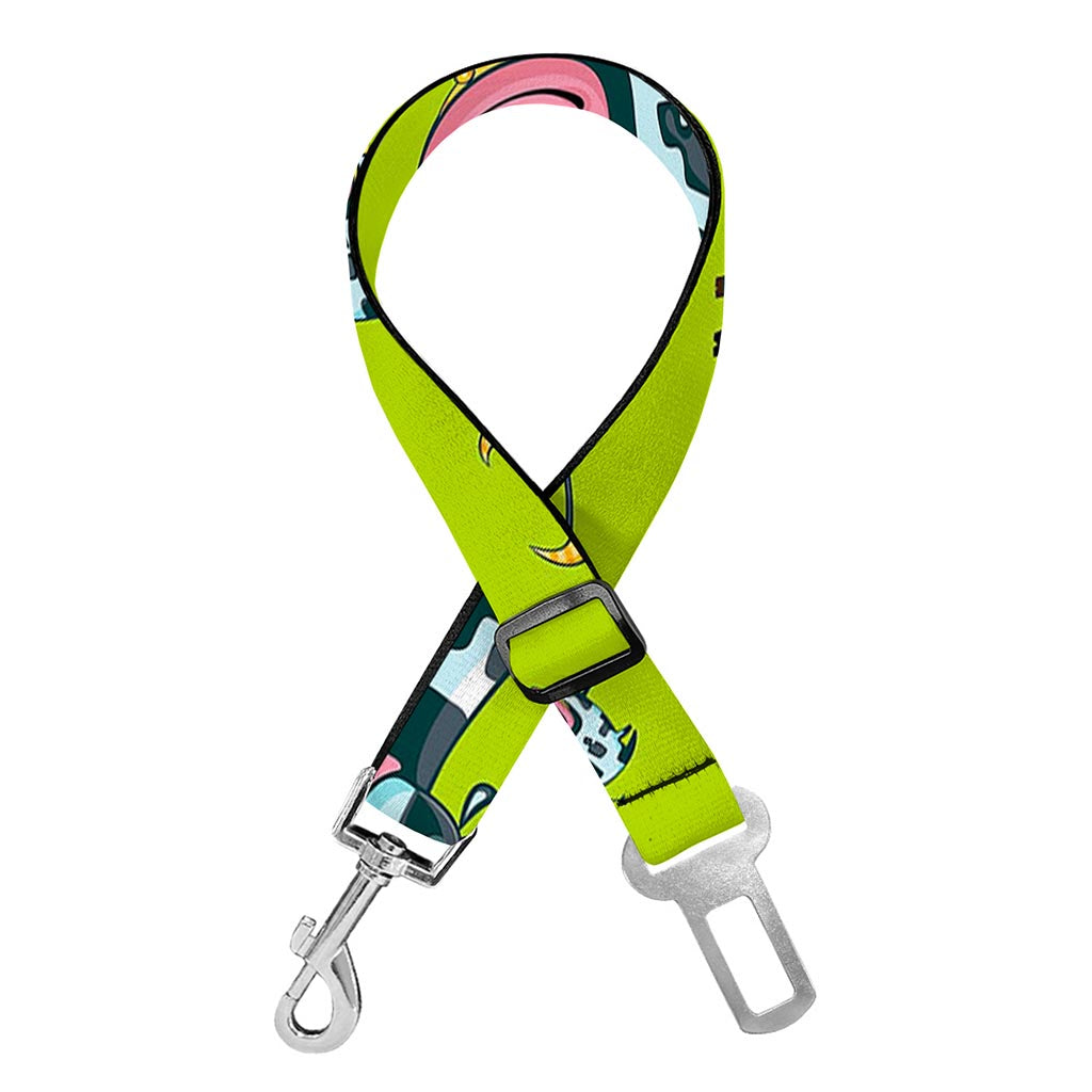Cartoon Smiley Cow Pattern Print Dog Seat Belt
