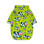 Cartoon Smiley Cow Pattern Print Dog Zip Up Hoodie