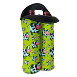 Cartoon Smiley Cow Pattern Print Double Neoprene Wine Tote