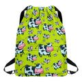 Cartoon Smiley Cow Pattern Print Drawstring Backpack