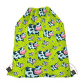 Cartoon Smiley Cow Pattern Print Drawstring Bag