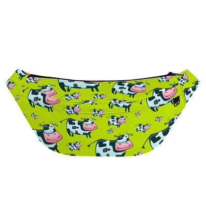 Cartoon Smiley Cow Pattern Print Fanny Pack