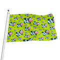 Cartoon Smiley Cow Pattern Print Flag
