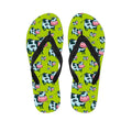 Cartoon Smiley Cow Pattern Print Flip Flops