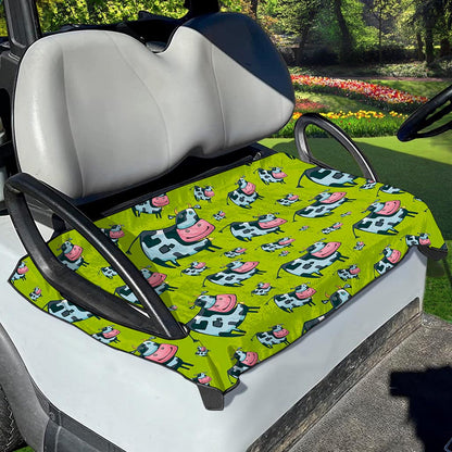 Cartoon Smiley Cow Pattern Print Golf Cart Seat Cover