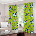 Cartoon Smiley Cow Pattern Print Grommet Curtains