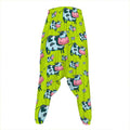 Cartoon Smiley Cow Pattern Print Hammer Pants