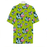 Cartoon Smiley Cow Pattern Print Hawaiian Shirt