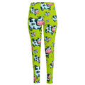 Cartoon Smiley Cow Pattern Print High-Waisted Pocket Leggings