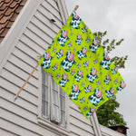 Cartoon Smiley Cow Pattern Print House Flag