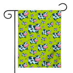 Cartoon Smiley Cow Pattern Print House Flag