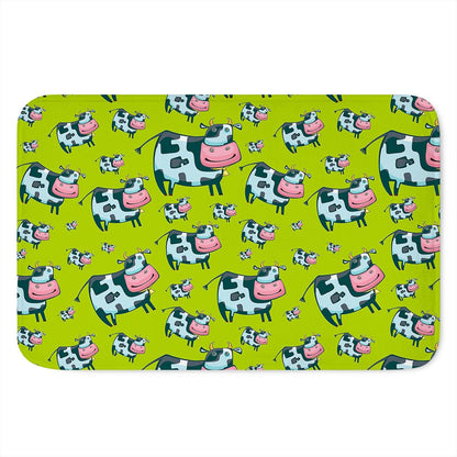 Cartoon Smiley Cow Pattern Print Indoor Door Mat