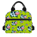 Cartoon Smiley Cow Pattern Print Insulated Lunch Bag
