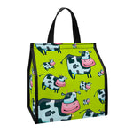 Cartoon Smiley Cow Pattern Print Insulated Lunch Tote