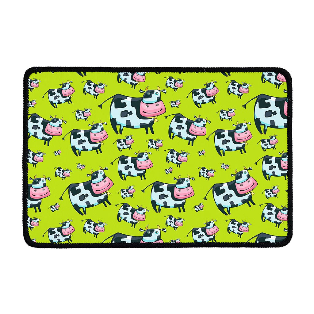 Cartoon Smiley Cow Pattern Print Kitchen Mat
