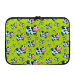 Cartoon Smiley Cow Pattern Print Laptop Sleeve