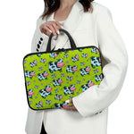 Cartoon Smiley Cow Pattern Print Laptop Sleeve With Handle