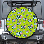 Cartoon Smiley Cow Pattern Print Leather Spare Tire Cover