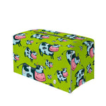 Cartoon Smiley Cow Pattern Print Leather Tissue Box Cover