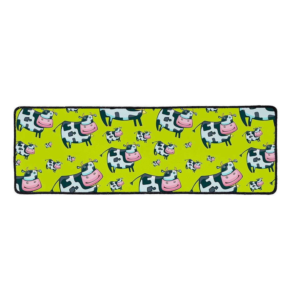 Cartoon Smiley Cow Pattern Print Long Kitchen Mat