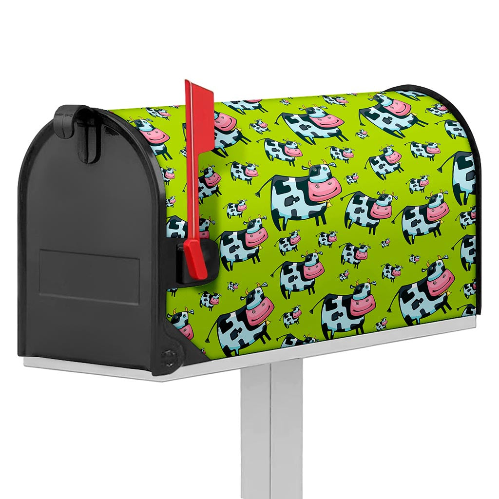 Cartoon Smiley Cow Pattern Print Mailbox Cover