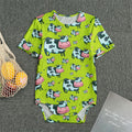 Cartoon Smiley Cow Pattern Print Men's Bodysuit