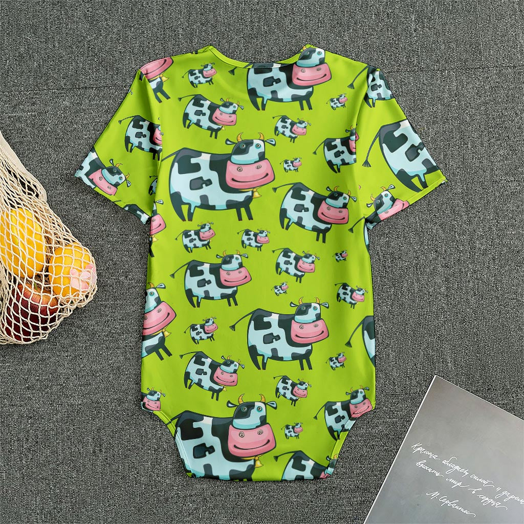 Cartoon Smiley Cow Pattern Print Men's Bodysuit