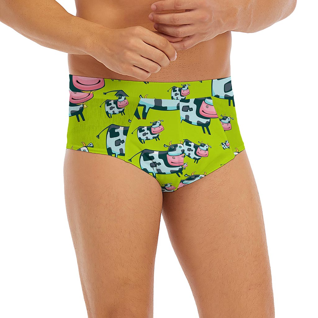 Cartoon Smiley Cow Pattern Print Men's Briefs